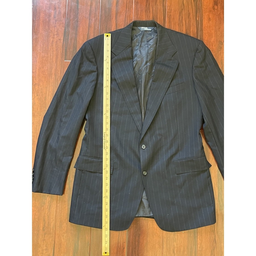 Polo Ralph Lauren Vintage 80s Unionmade USA Gray Pinstripe Blazer Jacket - Picture 2 of 11